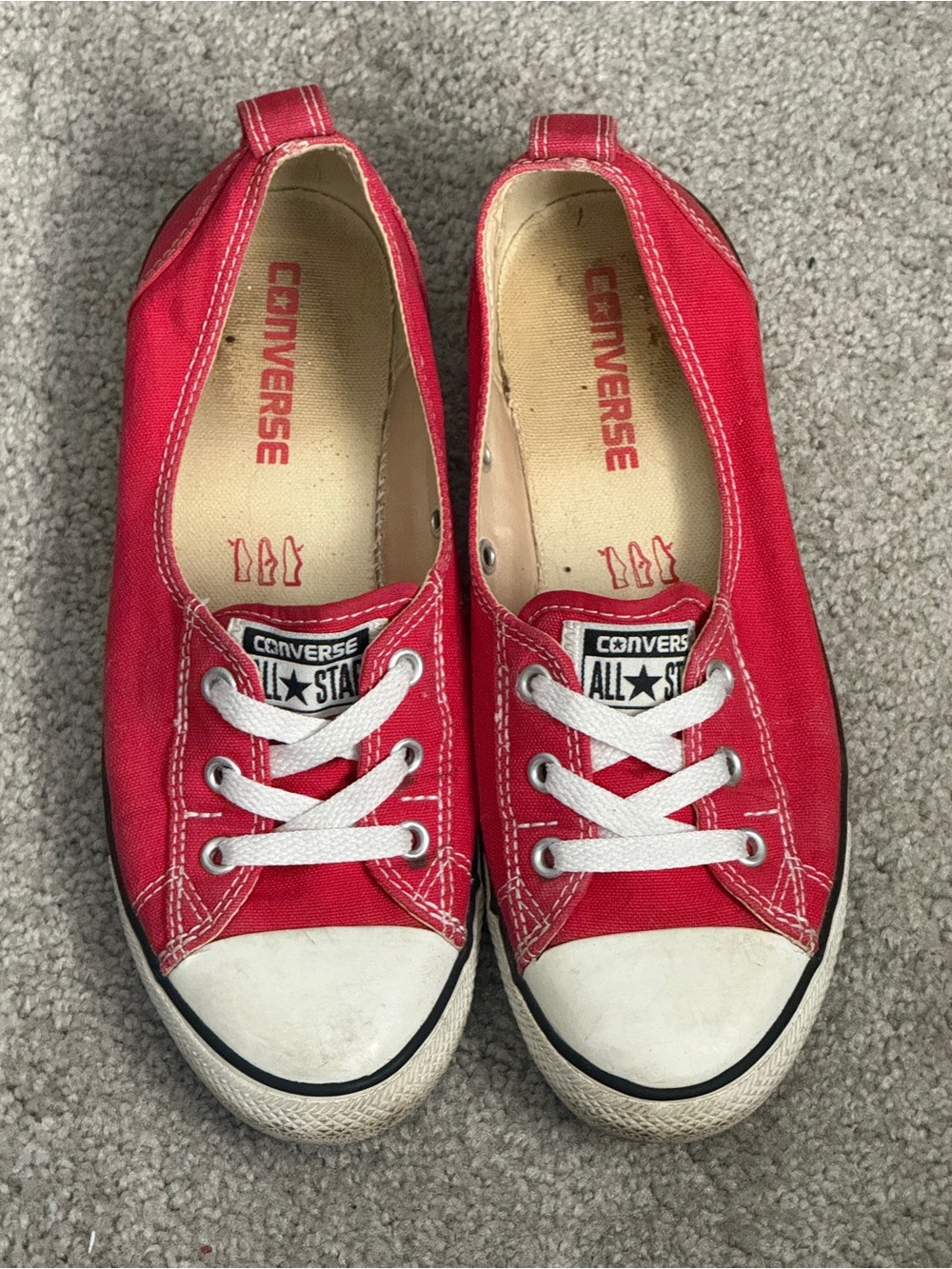 Converse Chuck Taylor All Star Ballet Lace Slip red canvas sneakers